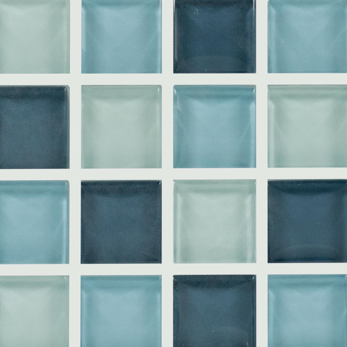 1" x 1" Color Wave Mosaic Winter Blues Mosaic Tile Rectangle Straight Joint Glass