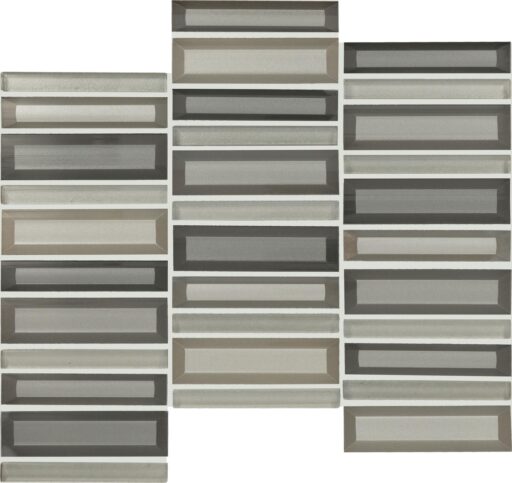 1" x 4" Cascading Waters Rain Water Mosaic Tile Rectangle Random Straight Stacked Glass