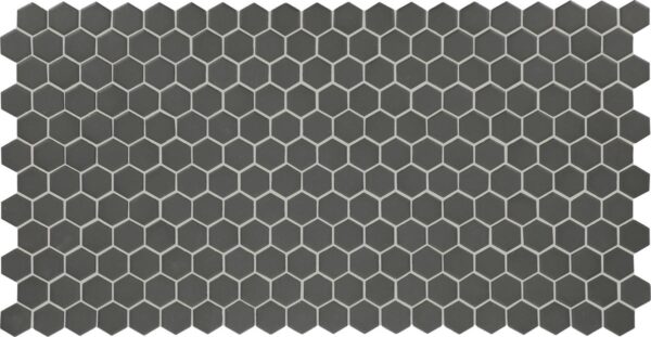 1" x 1" Keystones Black/Ebony Mosaic Tile Rectangle Hexagon Matte - Image 5