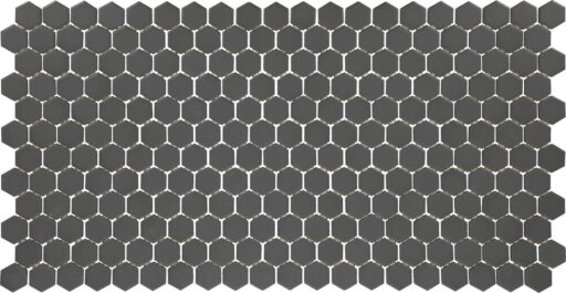 1" x 1" Keystones Black/Ebony Mosaic Tile Rectangle Hexagon Matte