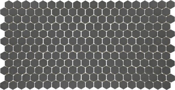 1" x 1" Keystones Black/Ebony Mosaic Tile Rectangle Hexagon Matte