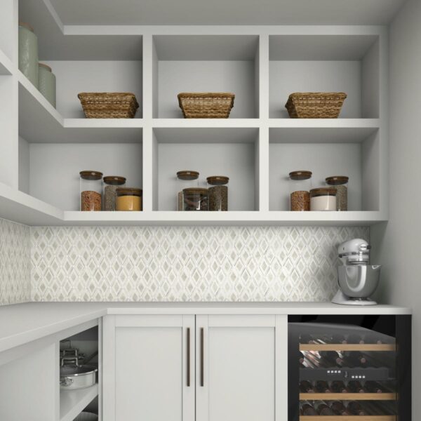 11" x 12" Decorative Accents Argyle Blend White Mosaic Natural Stone Tile Rectangle Argyle Polished - Image 6