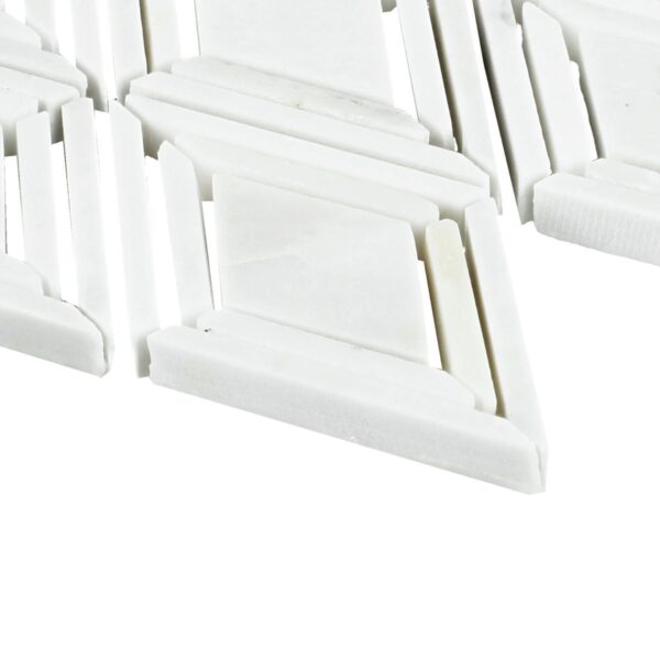 11" x 12" Decorative Accents Argyle Blend White Mosaic Natural Stone Tile Rectangle Argyle Polished - Image 5