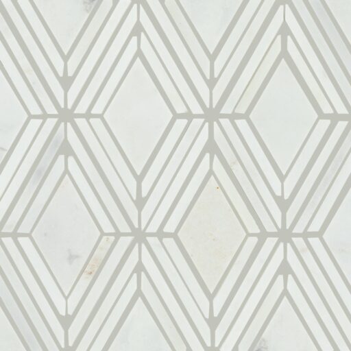 11" x 12" Decorative Accents Argyle Blend White Mosaic Natural Stone Tile Rectangle Argyle Polished