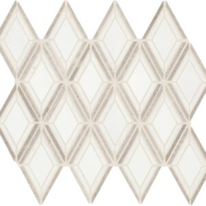 11" x 12" Decorative Accents Argyle Blend Gray Mosaic Natural Stone Tile Rectangle Argyle Polished