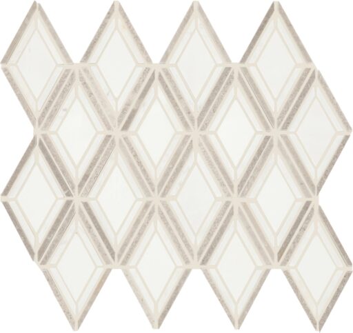 11" x 12" Decorative Accents Argyle Blend Gray Mosaic Natural Stone Tile Rectangle Argyle Polished