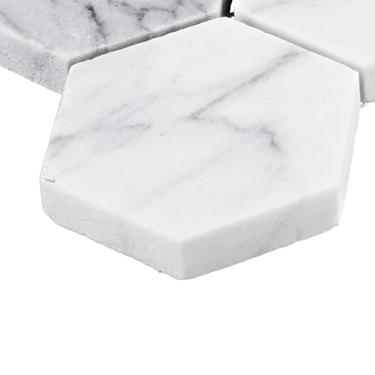 11.69" x 12" Raine Cumulus Grey Mosaic Natural Stone Tile Rectangle Hexagon Honed - Image 2