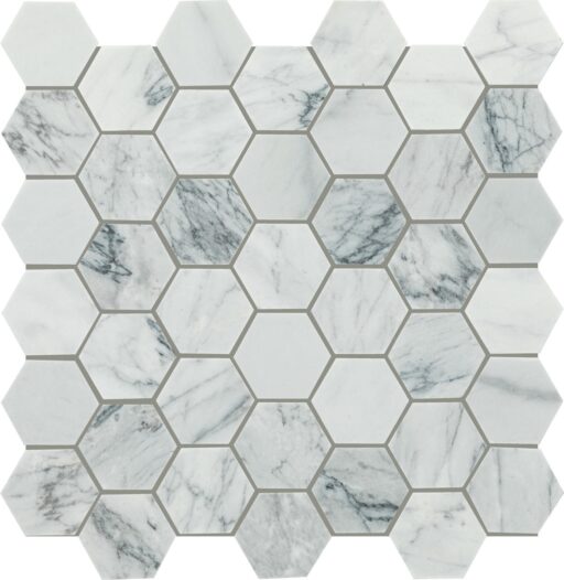 11.69" x 12" Raine Cumulus Grey Mosaic Natural Stone Tile Rectangle Hexagon Honed
