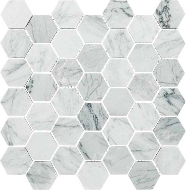 11.69" x 12" Raine Cirrus Storm Mosaic Natural Stone Tile Rectangle Hexagon Honed