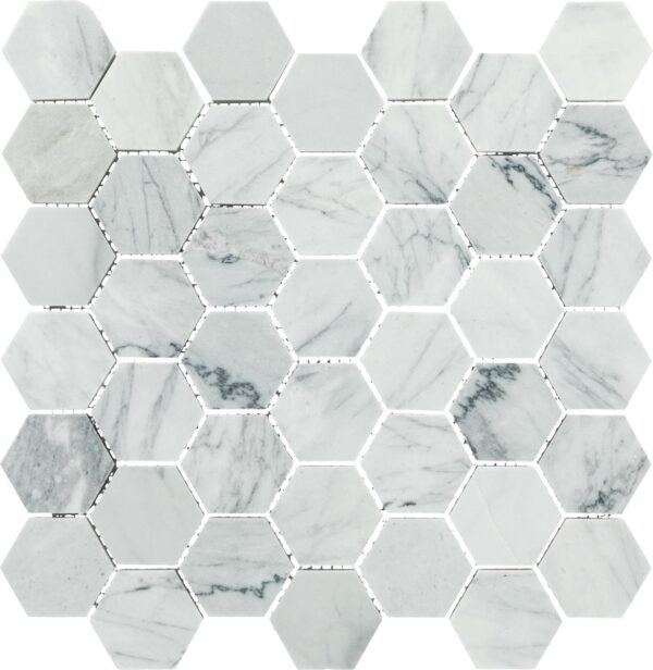 11.69" x 12" Raine Cirrus Storm Mosaic Natural Stone Tile Rectangle Hexagon Honed - Image 3