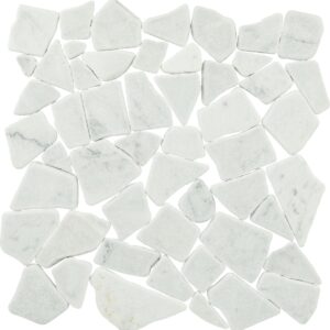 12" x 12" Raine Cirrus Storm Mosaic Natural Stone Tile Rectangle River Pebble Tumbled