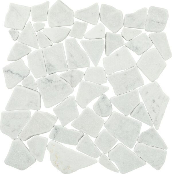 12" x 12" Raine Cirrus Storm Mosaic Natural Stone Tile Rectangle River Pebble Tumbled