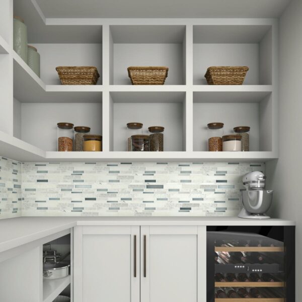 11.25" x 11.75" Raine Cirrus Storm Bld Mosaic Natural Stone Tile Rectangle Random Linear Polished - Image 2