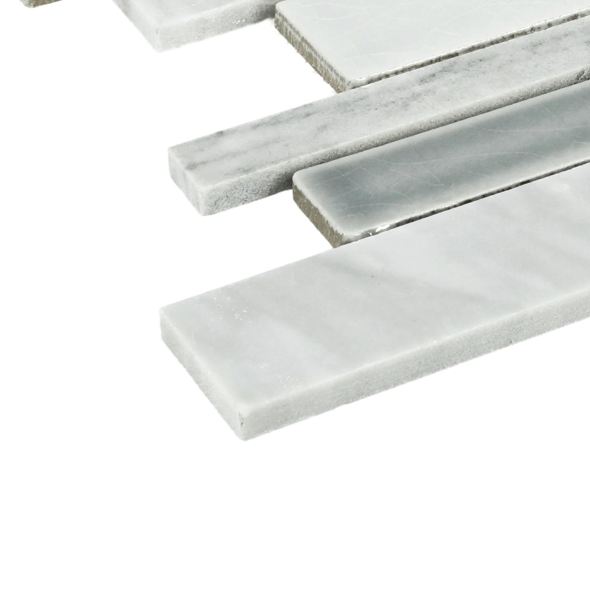 11.25" x 11.75" Raine Cirrus Storm Bld Mosaic Natural Stone Tile Rectangle Random Linear Polished - Image 3