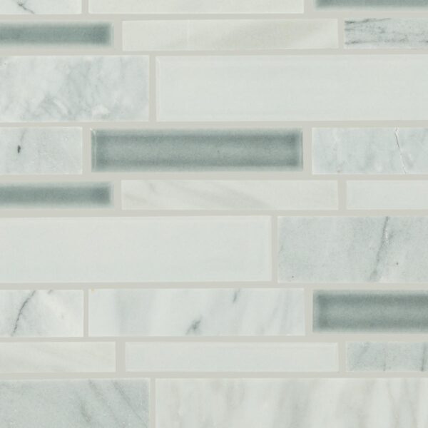 11.25" x 11.75" Raine Cirrus Storm Bld Mosaic Natural Stone Tile Rectangle Random Linear Polished - Image 4