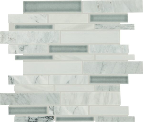 11.25" x 11.75" Raine Cirrus Storm Bld Mosaic Natural Stone Tile Rectangle Random Linear Polished - Image 5