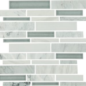 11.25" x 11.75" Raine Cirrus Storm Bld Mosaic Natural Stone Tile Rectangle Random Linear Polished