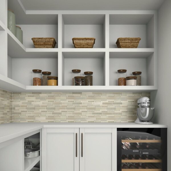 11.25" x 11.75" Raine Cumulus Grey Bld Mosaic Natural Stone Tile Rectangle Random Linear Polished - Image 2