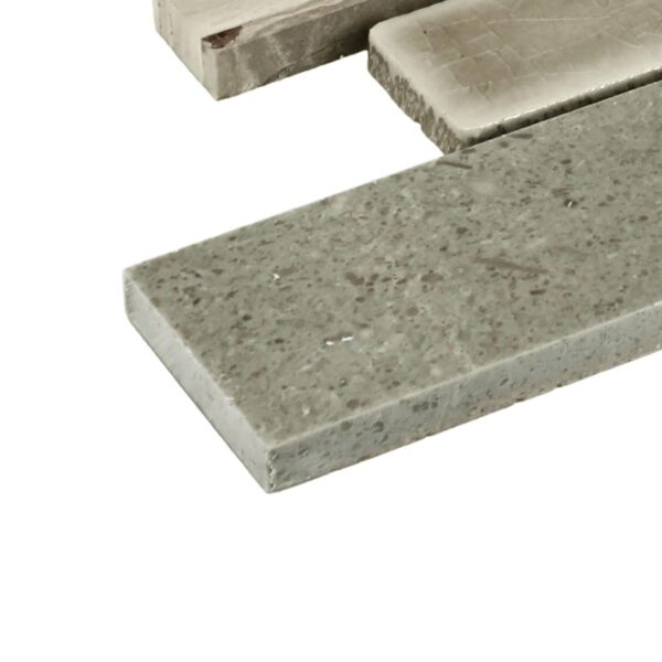 11.25" x 11.75" Raine Cumulus Grey Bld Mosaic Natural Stone Tile Rectangle Random Linear Polished - Image 3