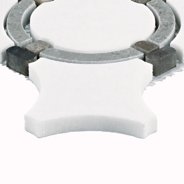 12.2" x 12" Raine Cumulus Grey Bld Mosaic Natural Stone Tile Rectangle Linked Ring Honed - Image 2