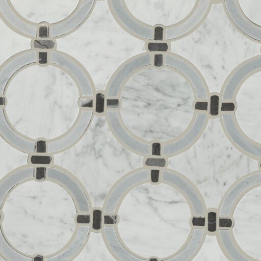 12.2" x 12" Raine Cirrus Storm Bld Mosaic Natural Stone Tile Rectangle Linked Ring Honed