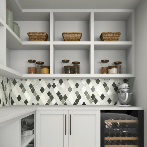 11.25" x 12" Raine Cirrus Storm Bld Mosaic Natural Stone Tile Rectangle Arabesque Honed - Image 2