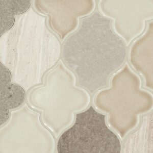 11.25" x 12" Raine Cumulus Grey Bld Mosaic Natural Stone Tile Rectangle Arabesque Polished