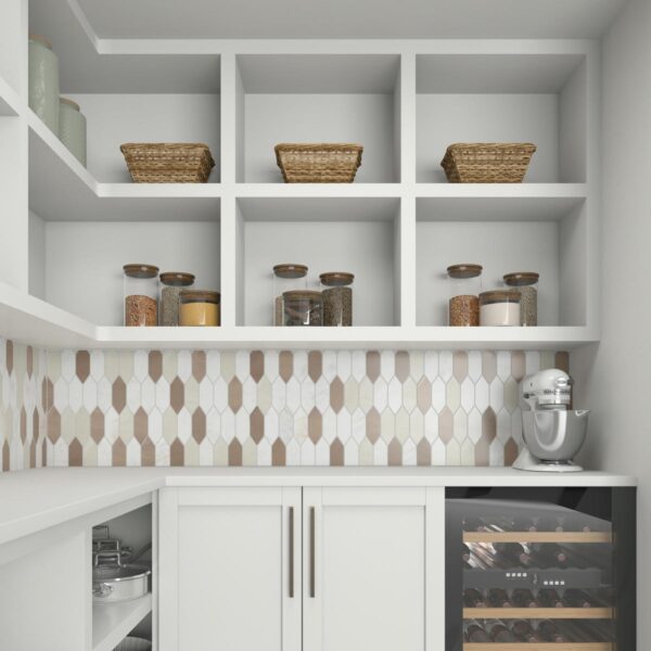 10.75" x 11.73" Fonte Pier White Blend Mosaic Natural Stone Tile Rectangle Picket Mix - Image 2