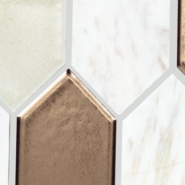 10.75" x 11.73" Fonte Pier White Blend Mosaic Natural Stone Tile Rectangle Picket Mix - Image 4