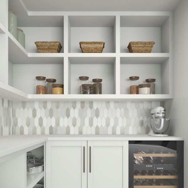 10.75" x 11.73" Fonte Nautical Grey Blend Mosaic Natural Stone Tile Rectangle Picket Mix - Image 2