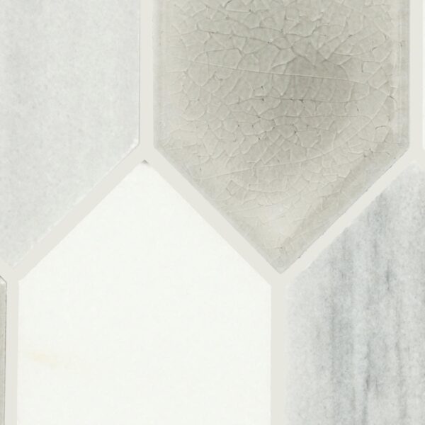 10.75" x 11.73" Fonte Nautical Grey Blend Mosaic Natural Stone Tile Rectangle Picket Mix - Image 4