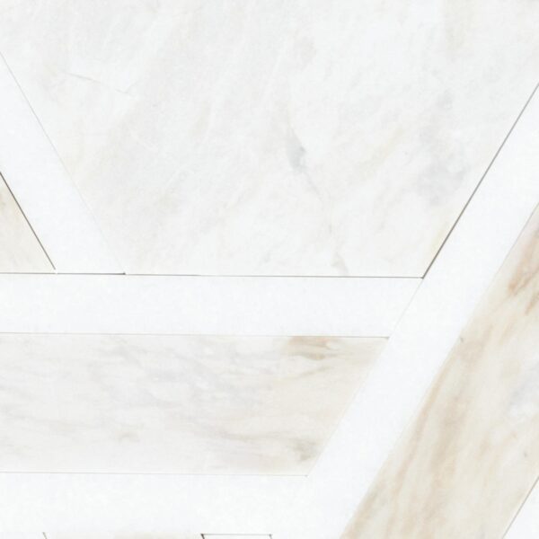 10.25" x 11.44" Fonte Pier White Blend Mosaic Natural Stone Tile Rectangle Rotating Hexagon Honed - Image 4