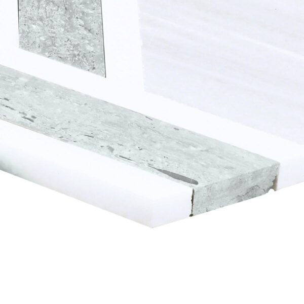 10.25" x 11.44" Fonte Nautical Grey Blend Mosaic Natural Stone Tile Rectangle Rotating Hexagon Honed - Image 6