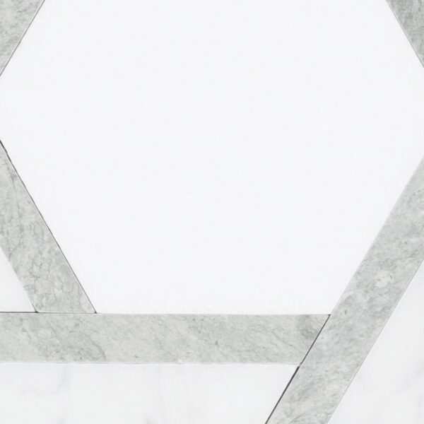 10.25" x 11.44" Fonte Heather Harbor Blend Mosaic Natural Stone Tile Rectangle Rotating Hexagon Honed - Image 4
