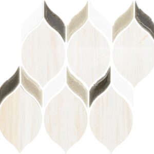 8.25" x 10.38" Fonte Pier White Blend Mosaic Natural Stone Tile Rectangle Double Leaf Mix