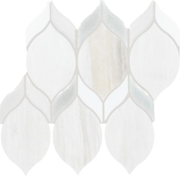8.25" x 10.38" Fonte Nautical Grey Blend Mosaic Natural Stone Tile Rectangle Double Leaf Mix - Image 5