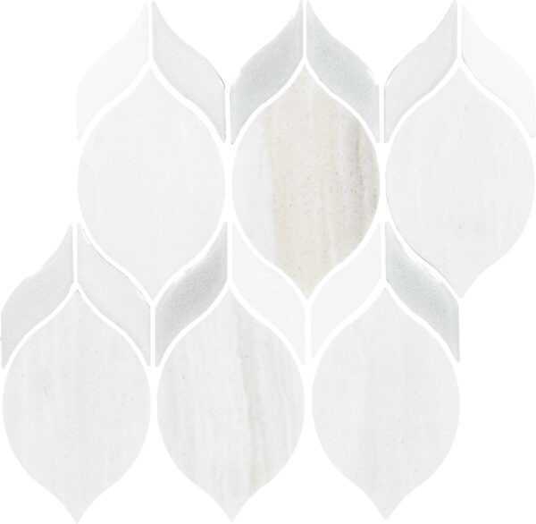 8.25" x 10.38" Fonte Nautical Grey Blend Mosaic Natural Stone Tile Rectangle Double Leaf Mix - Image 6