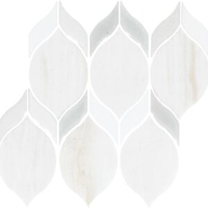 8.25" x 10.38" Fonte Nautical Grey Blend Mosaic Natural Stone Tile Rectangle Double Leaf Mix