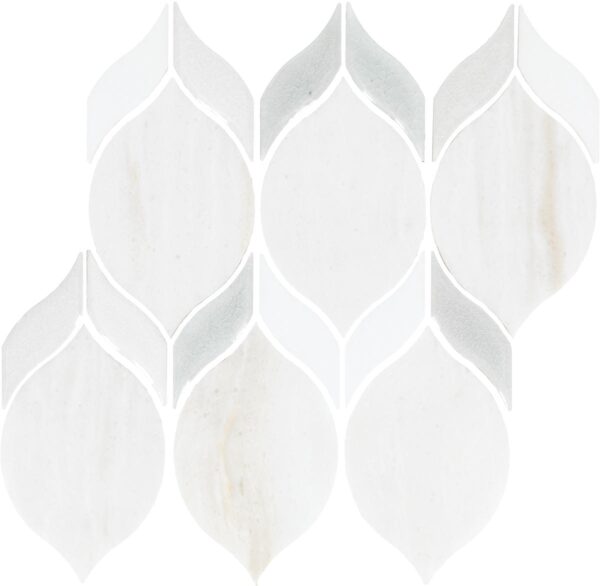 8.25" x 10.38" Fonte Nautical Grey Blend Mosaic Natural Stone Tile Rectangle Double Leaf Mix
