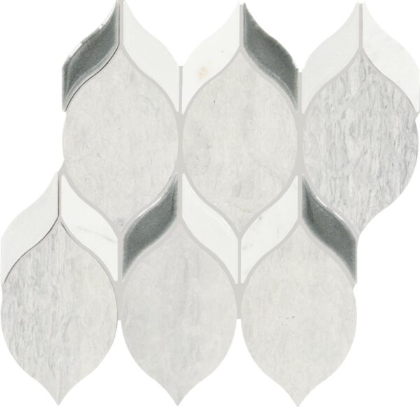 8.25" x 10.38" Fonte Heather Hrb Bld Mosaic Natural Stone Tile Rectangle Double Leaf Mix - Image 5