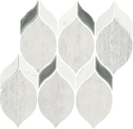 8.25" x 10.38" Fonte Heather Hrb Bld Mosaic Natural Stone Tile Rectangle Double Leaf Mix