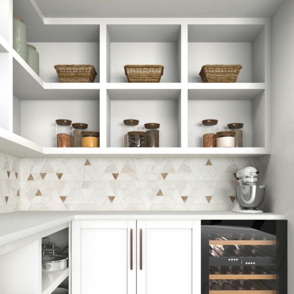 14" x 14" Pietra Divina Calacatta Dolomiti Gray Blend Mosaic Natural Stone Tile Square Spectrum Polished - Image 2