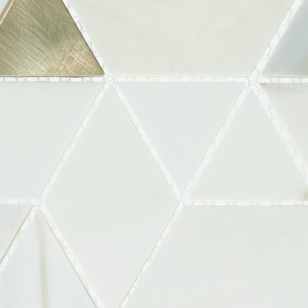 14" x 14" Pietra Divina Calacatta Dolomiti Gray Blend Mosaic Natural Stone Tile Square Spectrum Polished - Image 3