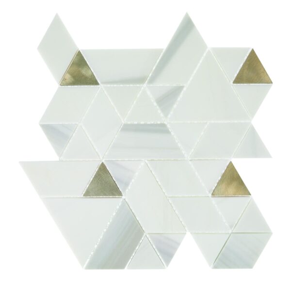 14" x 14" Pietra Divina Calacatta Dolomiti Gray Blend Mosaic Natural Stone Tile Square Spectrum Polished - Image 4