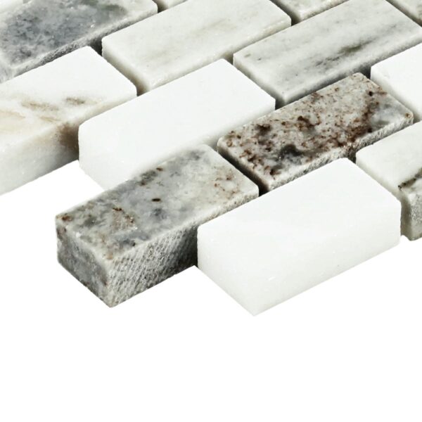 0.62" x 1" Decorative Accents Panaro Blend Mosaic Natural Stone Tile Square Brick Joint Polished - Image 3