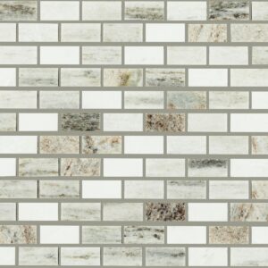 0.62" x 1" Decorative Accents Panaro Blend Mosaic Natural Stone Tile Square Brick Joint Polished