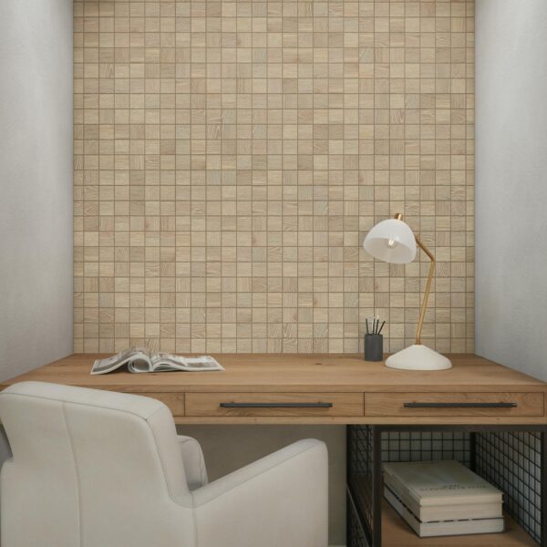 2" x 2" Emerson Wood Butter Pecan Mosaic Tile Rectangle Straight Joint Matte - Image 3
