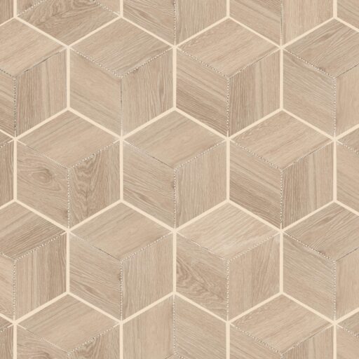 11.5" x 11.5" Emerson Wood Butter Pecan Mosaic Tile Rectangle 3D Cube Matte