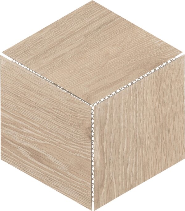 11.5" x 11.5" Emerson Wood Butter Pecan Mosaic Tile Rectangle 3D Cube Matte - Image 6