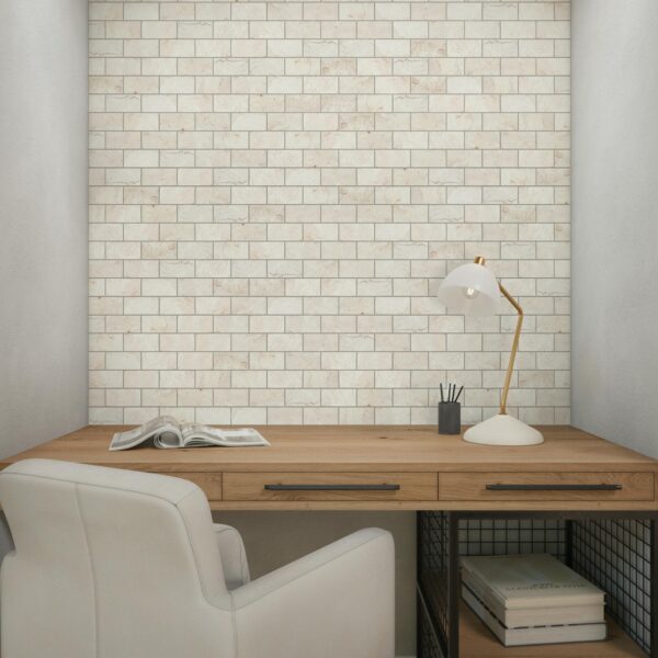 2" x 4" Esta Villa Garden White Mosaic Tile Rectangle Brick Joint Matte - Image 5